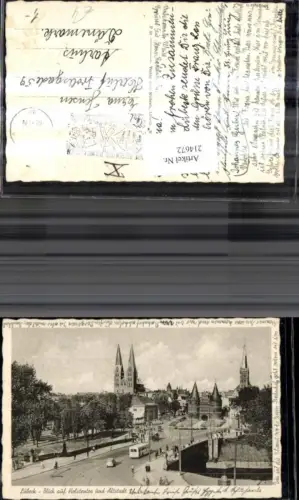 214672,Lübeck Blick a. Holstentor u. Altstadt