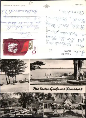 282099,Klausdorf HO-Strandgaststätte Ferienheim Strand Strandleben Mehrbildkarte