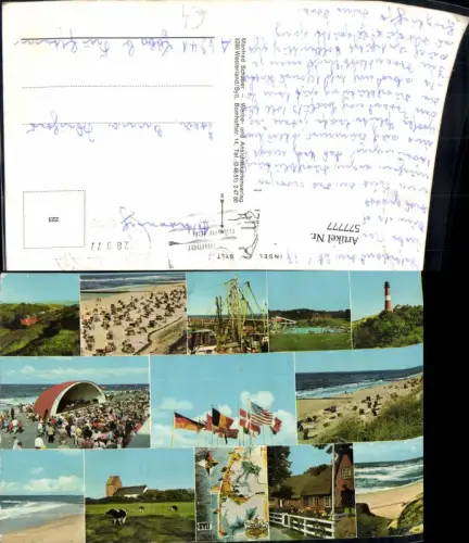 577777,Mehrbild Ak Insel Sylt Eisenbahn Leuchtturm Strand Kühe