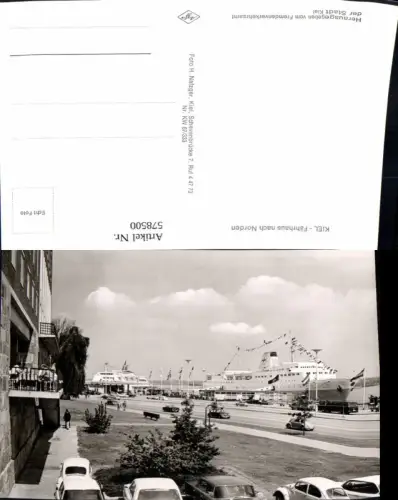 578500,Foto Ak Kiel Fährhaus nach Norden Schiff Dampfer VW Käfer