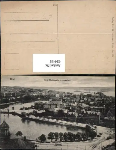 654438,Kiel vom Rathausturm gesehen