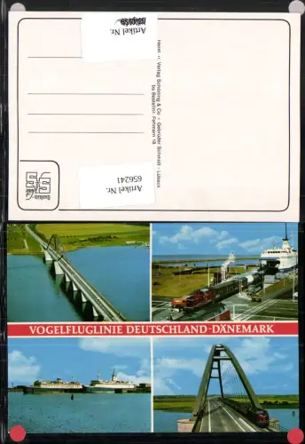 656241,Mehrbild Ak Fehmarn Vogelfluglinie Grenze Deutschland-Dänemark Eisenbahn Schiff