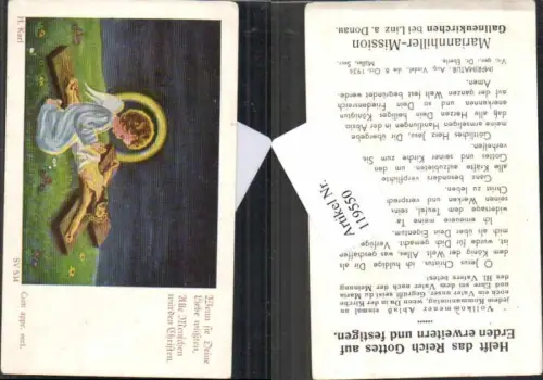 119550,Sterbebild Andachtsbild Heiligenbildchen Gallneukirchen bei Linz Engel H. Karl sign