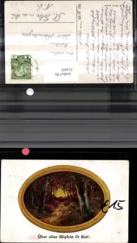 214493,Künstler Ak Waldlandschaft Passepartout Über allen Wipfeln ist Ruh n. St Peter in d. Au