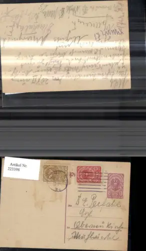 223398,Ganzsache Deutschösterreich 25 Heller n. Oberneukirchen