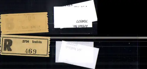 704977 Einschreibezettel Rekozettel R-Zettel Irnfritz