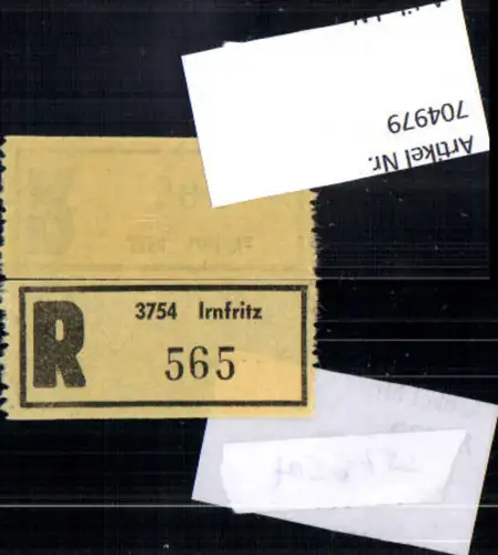 704979 Einschreibezettel Rekozettel R-Zettel Irnfritz