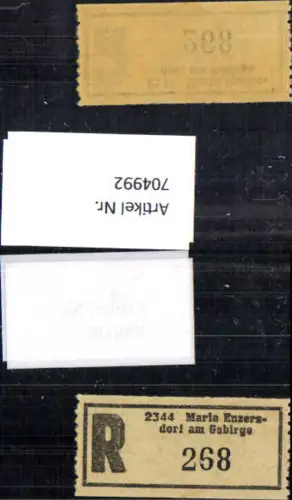 704992 Einschreibezettel Rekozettel R-Zettel Maria Enzersdorf am Gebirge