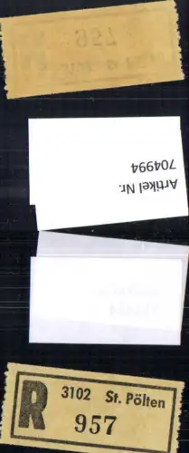 704994 Einschreibezettel Rekozettel R-Zettel St Pölten