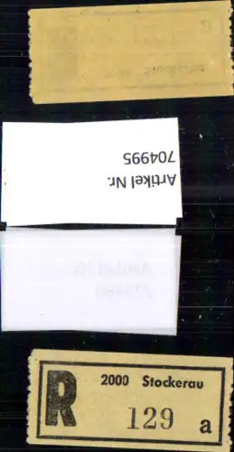 704995 Einschreibezettel Rekozettel R-Zettel Stockerau