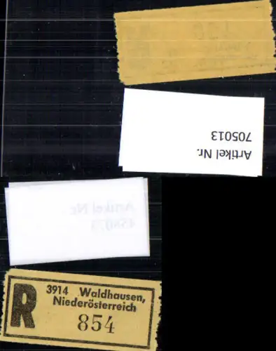 705013 Einschreibezettel Rekozettel R-Zettel Waldhausen Niederösterreich