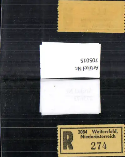705015 Einschreibezettel Rekozettel R-Zettel Weitersfeld Niederösterreich