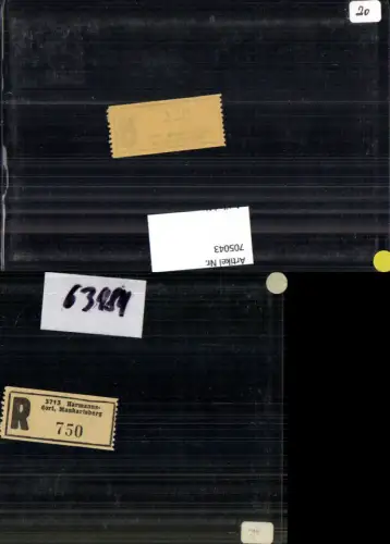705043 Einschreibezettel Rekozettel R-Zettel Harmannsdorf Manhartsberg