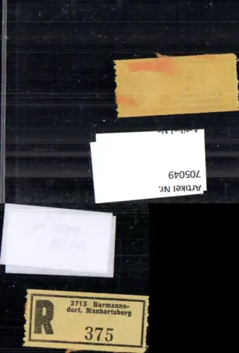 705049 Einschreibezettel Rekozettel R-Zettel Harmannsdorf Manhartsberg