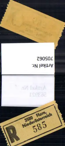 705062 Einschreibezettel Rekozettel R-Zettel Horn Niederösterreich