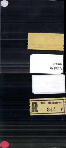 705076 Einschreibezettel Rekozettel R-Zettel Hollabrunn
