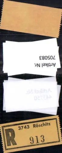 705083 Einschreibezettel Rekozettel R-Zettel Röschitz