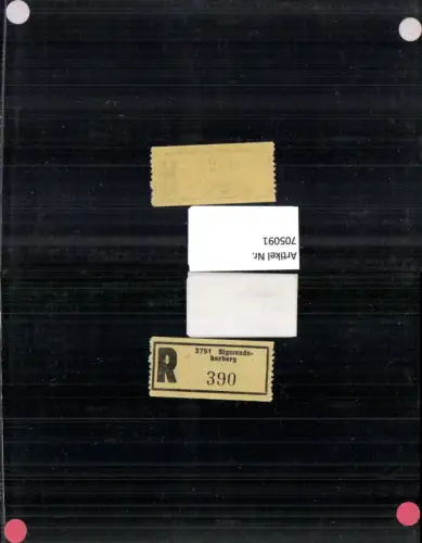 705091 Einschreibezettel Rekozettel R-Zettel Sigmundsherberg