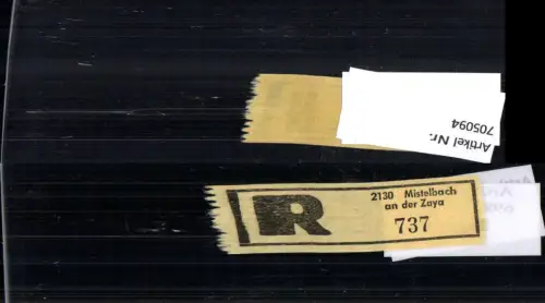 705094 Einschreibezettel Rekozettel R-Zettel Mistelbach an der Zaya