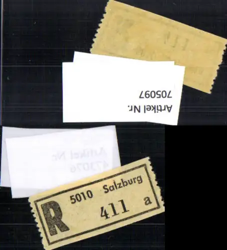 705097 Einschreibezettel Rekozettel R-Zettel Salzburg