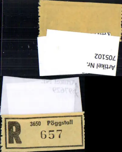 705102 Einschreibezettel Rekozettel R-Zettel Pöggstall