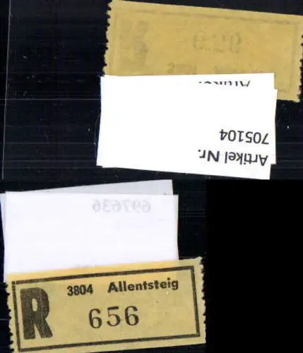 705104 Einschreibezettel Rekozettel R-Zettel Allentsteig