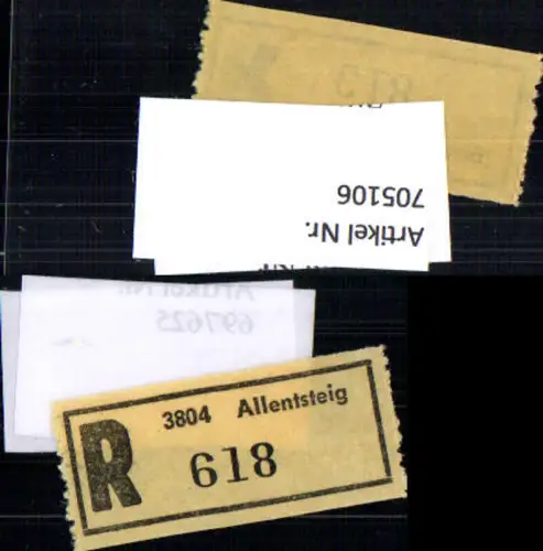 705106 Einschreibezettel Rekozettel R-Zettel Allentsteig