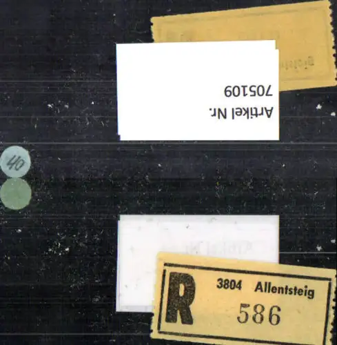 705109 Einschreibezettel Rekozettel R-Zettel Allentsteig