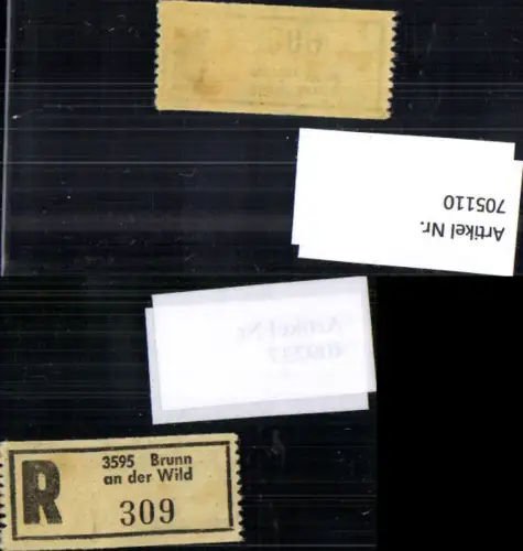 705110 Einschreibezettel Rekozettel R-Zettel Brunn an der Wild