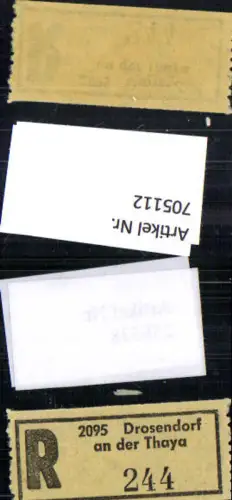 705112 Einschreibezettel Rekozettel R-Zettel Drosendorf an der Thaya