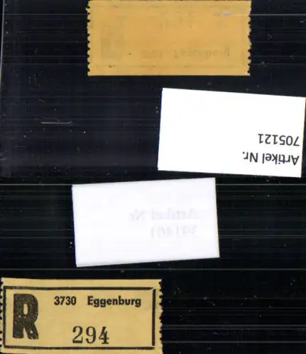705121 Einschreibezettel Rekozettel R-Zettel Eggenburg