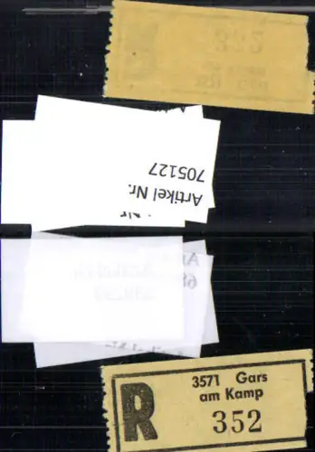 705127 Einschreibezettel Rekozettel R-Zettel Gars am Kamp