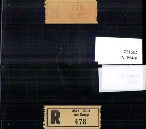 705132 Einschreibezettel Rekozettel R-Zettel Gars am Kamp
