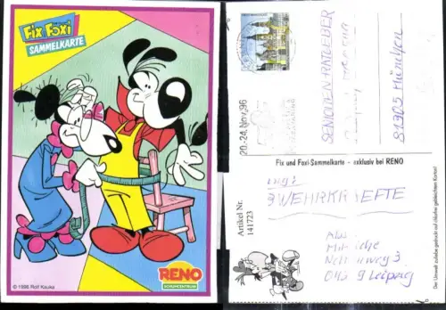 141723,Comic Fix und Foxi Sammelkarte