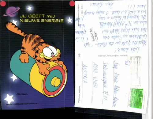 522017,Künstler AK Giovanni Trimboli Comic Garfield Katze Rakete