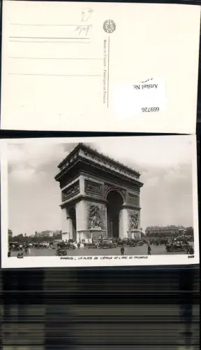 669726,Foto Ak Paris Arc de Triomphe Triumphbogen Automobile Auto France