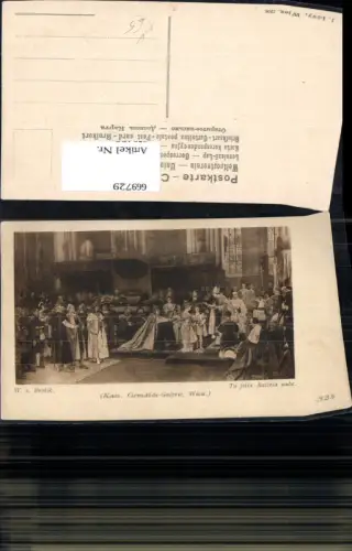 669729,Künstler Ak W. v. Brozik Tu felix Austira nube Papst Adel Hochzeit pub J. Löwy 325