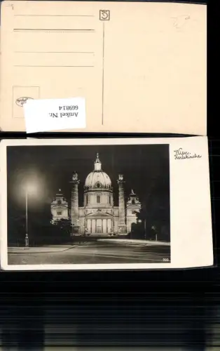 669814,Foto Ak Wien Vienna Karlskirche Kirche b. Nacht Bauwerk