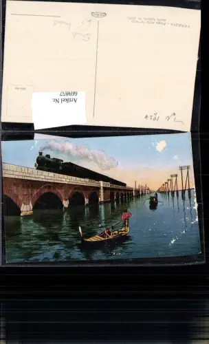 669857,Venezia Venedig Ponte della Ferrovia sulla Laguna Eisenbahn Brücke Viadukt Gondel Italy