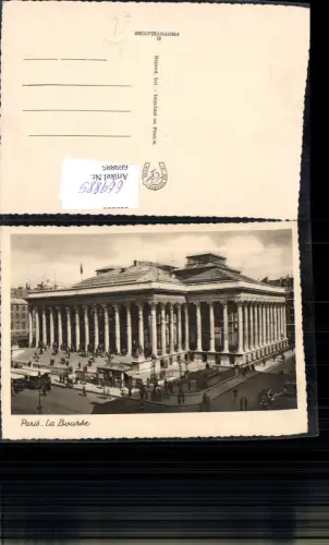 669885,Foto Ak Paris La Bourse Börse Bauwerk Bus France