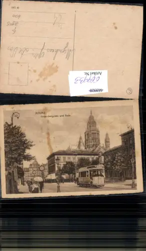 669933,Mainz Gutenbergplatz u. Dom Straßenbahn