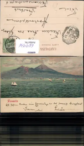 669936,Litho Vesuvio Vesuv Vulkan Insel Segelboote Segeln Italy