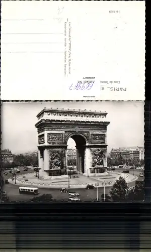 669967,Paris L Arc de Triomphe Triumphbogen Autobus Bus Kreisverkehr France