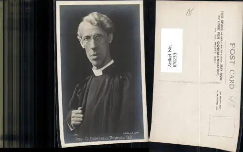 670233,Foto Ak Rev. G. Campell Morgan D.D. Geistlicher Prediger Great Britain