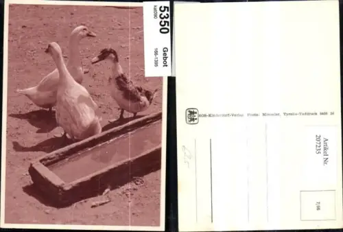 207235,SOS Kinderdorf 7euro56 Gans Gänse Ente b. Wassertrog