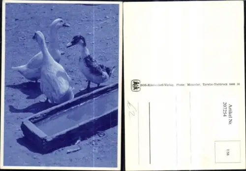 207254,SOS Kinderdorf 7euro56 Gans Gänse Ente b. Wassertrog