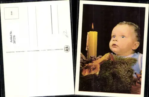 207270,SOS Kinderdorf 21euro60 Kind Junge m. gr. Augen v. Kerze a. Tannenzweig Spielzeug Reh