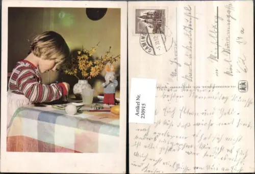 230915,SOS Kinderdorf Ostern Kind b. Eier bemalen Pinsel Hase