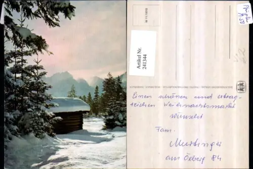 241344,SOS Kinderdorf W 11euro1970 Winterlandschaft Holzhütte