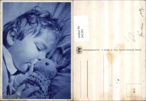 241383,SOS Kinderdorf 17euro56 Kind b. Schlafen m. Stofftier Hase